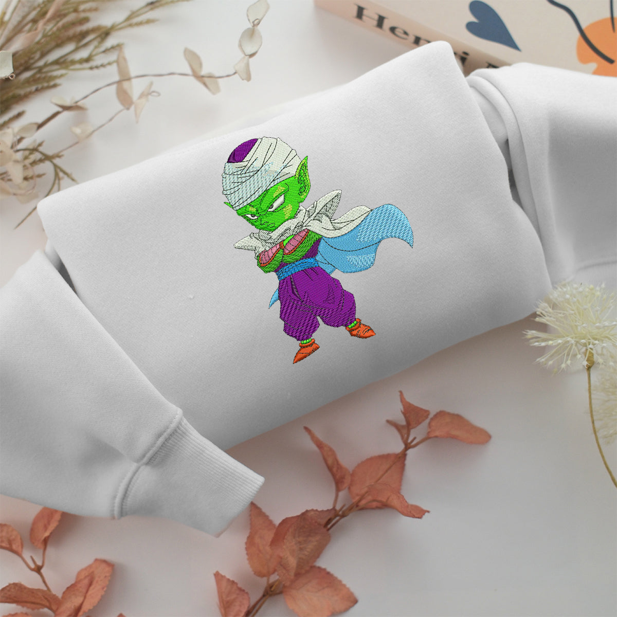 Chibi Piccolo Embroidery, Disneyland Embroidered Sweatshirt, Movie Disney Inspired, Valentine's Day Gifts Idea For Him Her