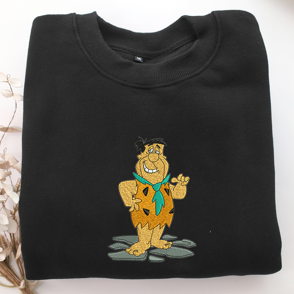 Fred Flintstone Embroidery, Disneyland Embroidered Sweatshirt, Movie Disney Inspired, Valentine's Day Gifts Idea For Him Her