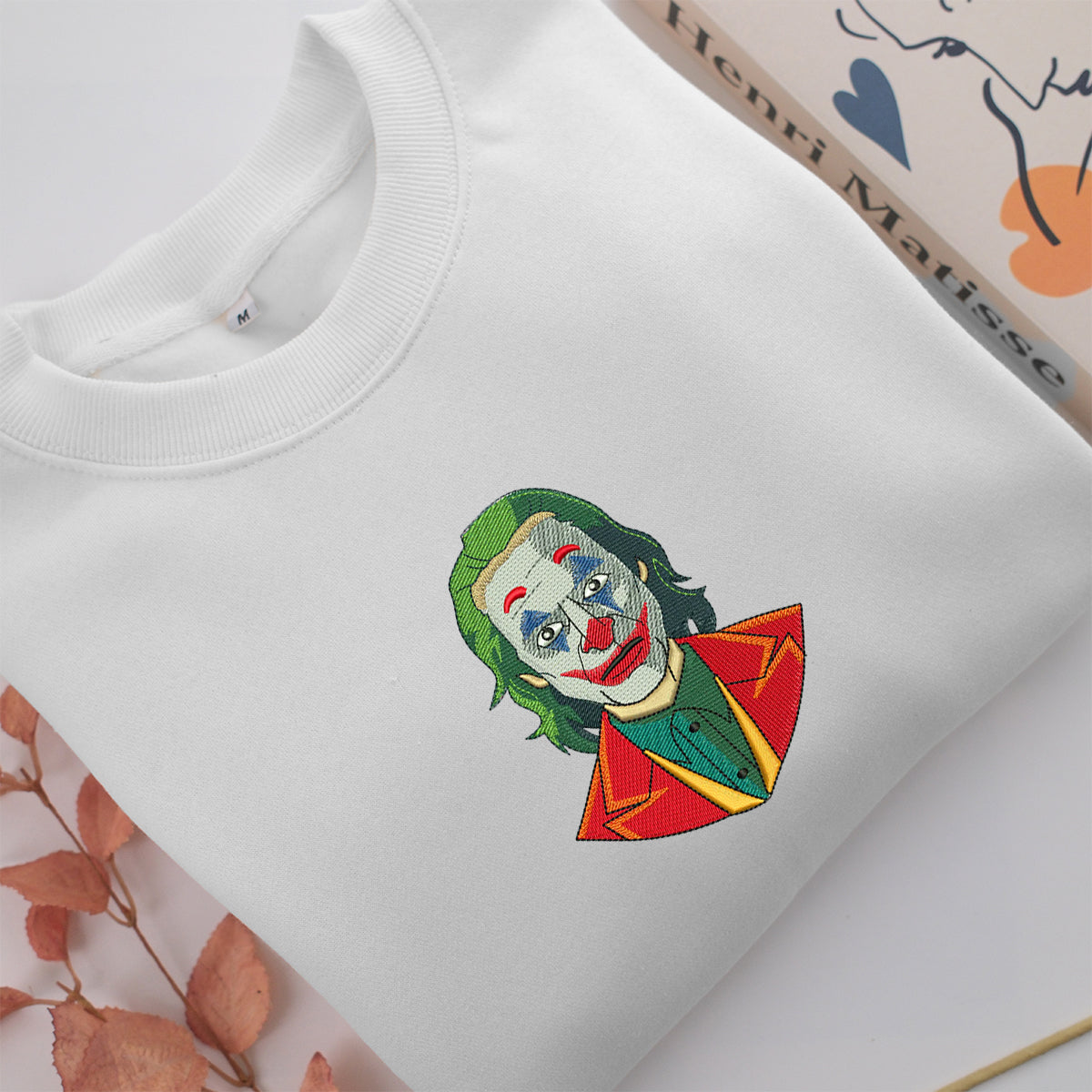 Joker v2 Embroidery, Disneyland Embroidered Sweatshirt, Movie Disney Inspired, Valentine's Day Gifts Idea For Him Her