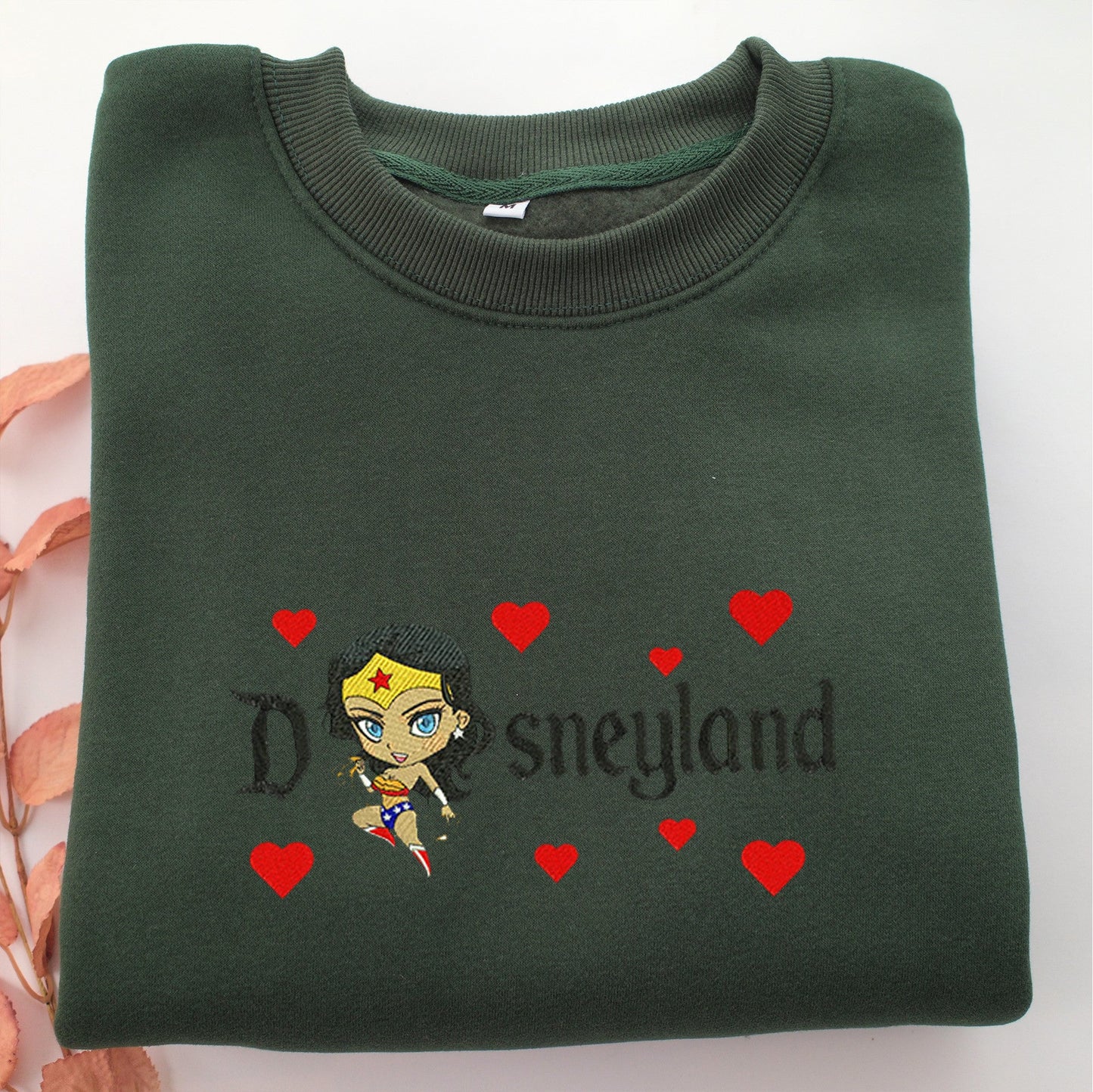 Chibi Wonder Woman Disneyland Embroidery, Disneyland Embroidered Sweatshirt, Movie Disney Inspired, Valentine's Day Gifts Idea For Him Her