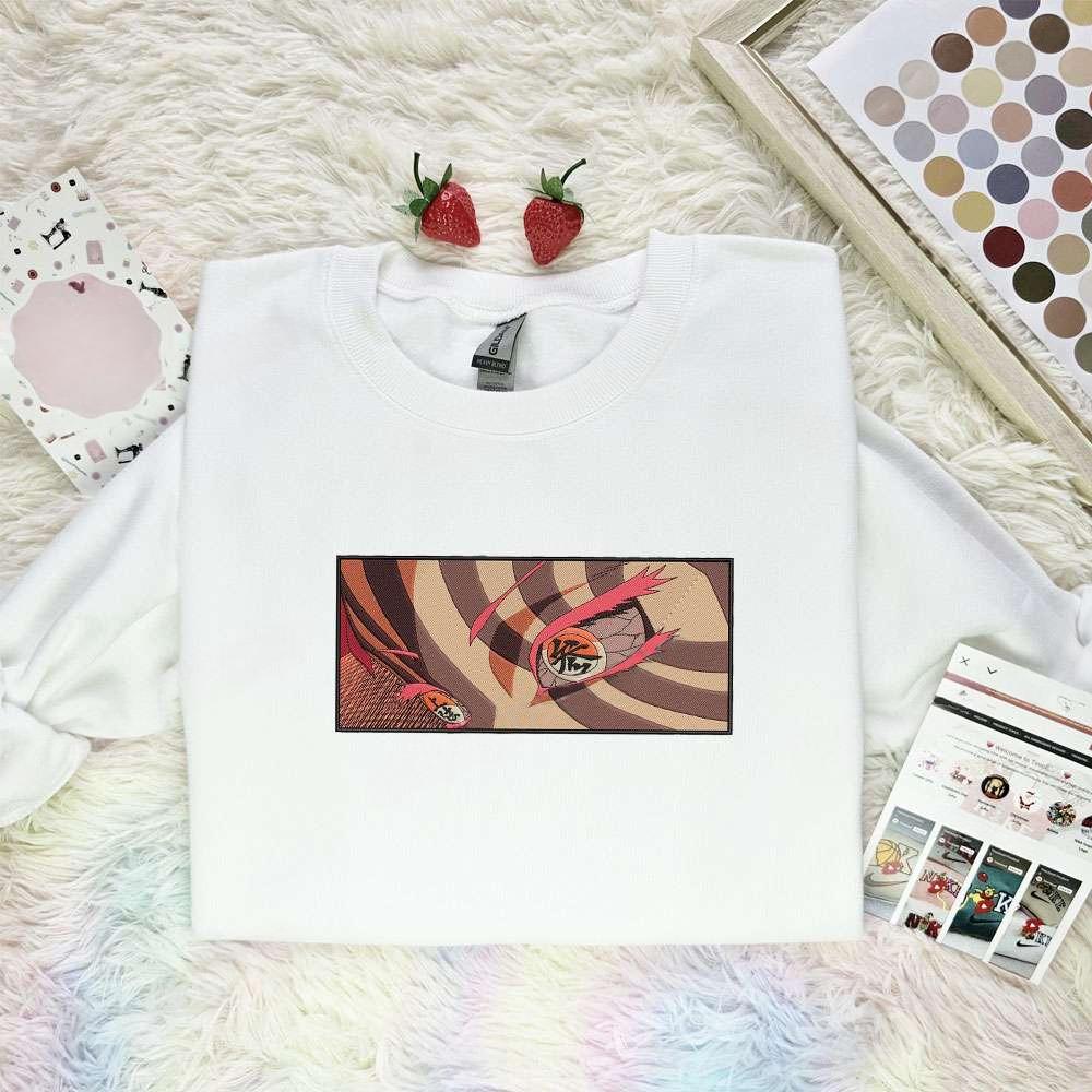 Akaza Eyes Kimetsu No Yaiba Anime Embroidered Shirt