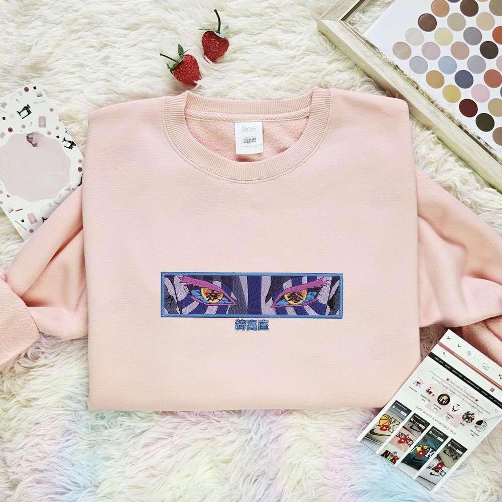 Akaza Eyes Kimetsu No Yaiba Anime Embroidered Shirt