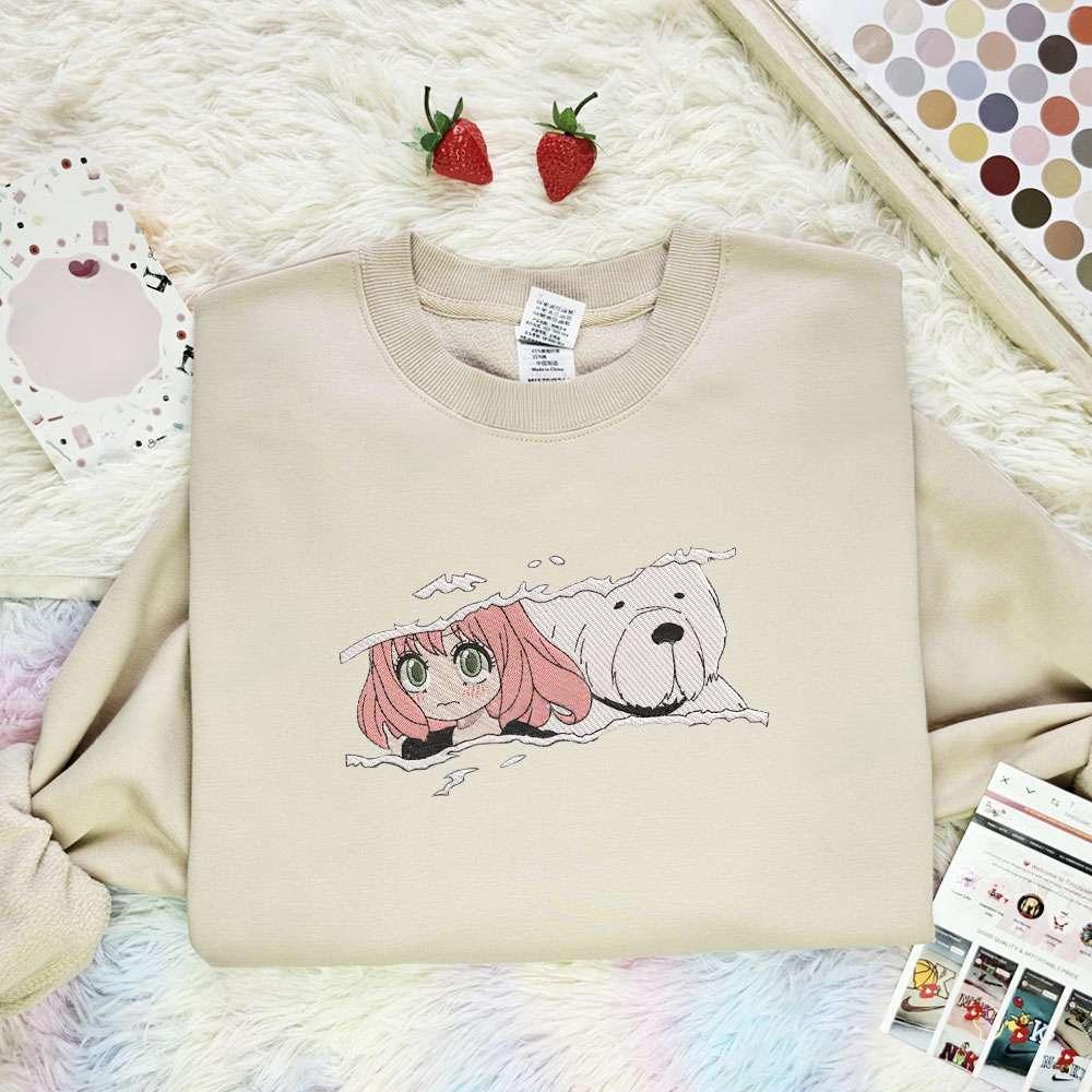 Anya And Bond Spy X Family Anime Embroidered Shirt