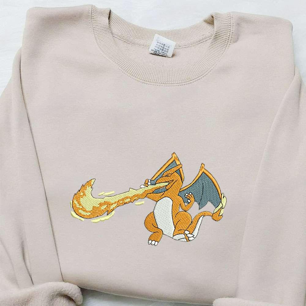 Charizard X Swoosh Anime Embroidered Hoodie Cool Anime Clothing Best Gift Ideas For Family 1