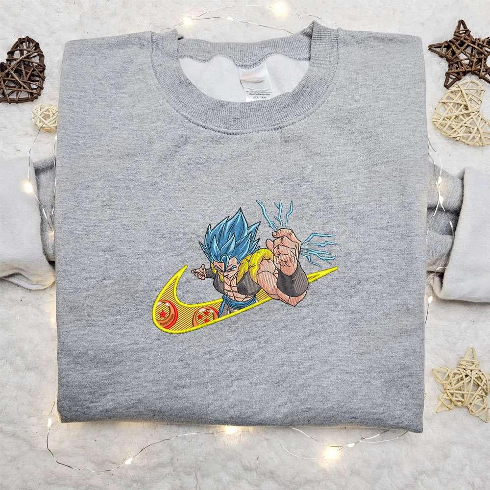 Gogeta X Swoosh Anime Embroidered Sweatshirt Dragon Ball Embroidered Shirt Best Birthday Gift Ideas 1