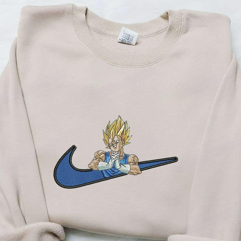 Vegeta Super Saiyan X Swoosh Anime Embroidered Hoodie Cool Anime Clothing