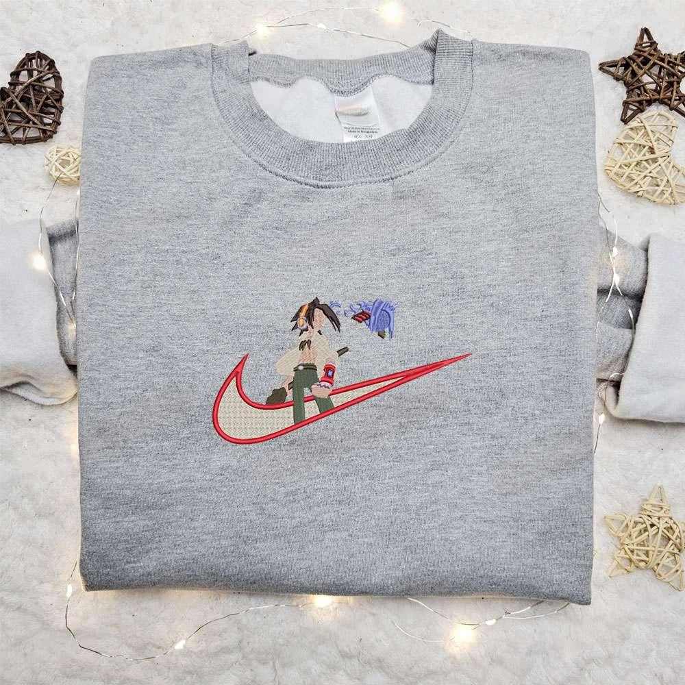Yoh Asakura X Swoosh Embroidered Sweatshirt Shaman King Embroidered Shirt
