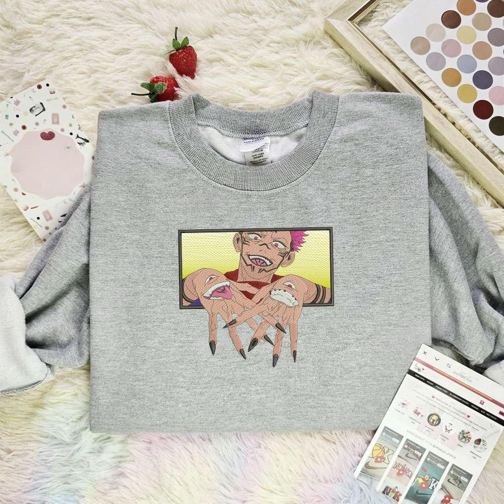 Yuji Itadori Rec Embroidered Shirt Jujutsu Kaisen Anime Embroidered Hoodie