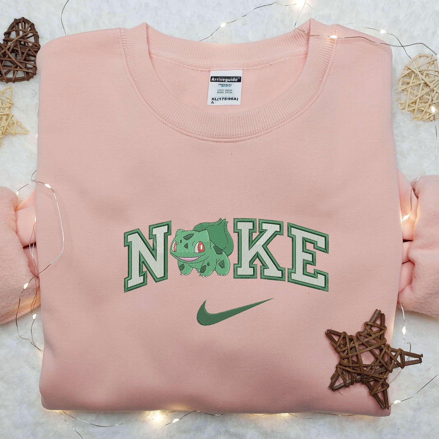 Bulbasaur Smile x Nike Embroidered Shirt Custom Nike Embroidered Shirt Pokemon Embroidered Shirt 5