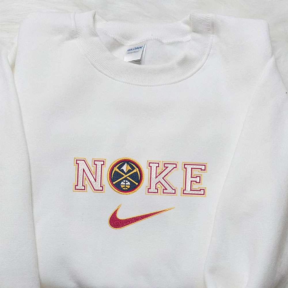 Denver Nuggets x Nike Embroidered Shirt NBA Sports Embroidered Shirt Nike Inspired Embroidered Hoodie