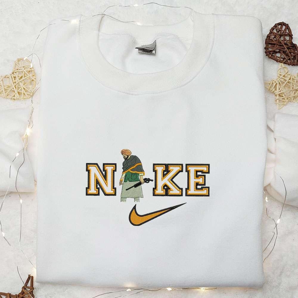 Sidhu Moose Wala x Nike Embroidered Shirt Celebrity Embroidered Hoodie Nike Inspired Embroidered Sweatshirt