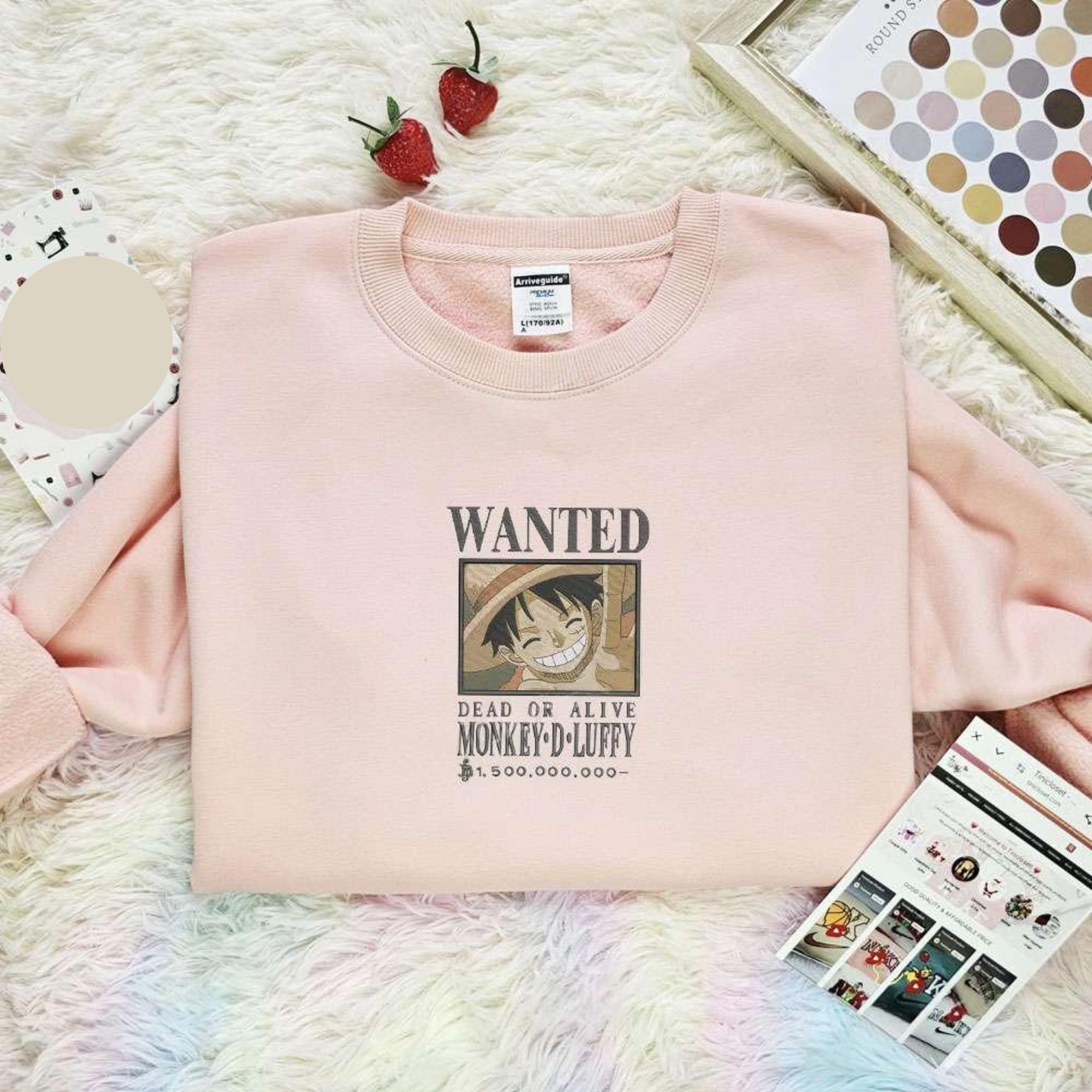 Wanted Marshall D Teach One Piece Anime Embroidered Shirt, Inspired Anime Movie, Best Gift for Anime Fans