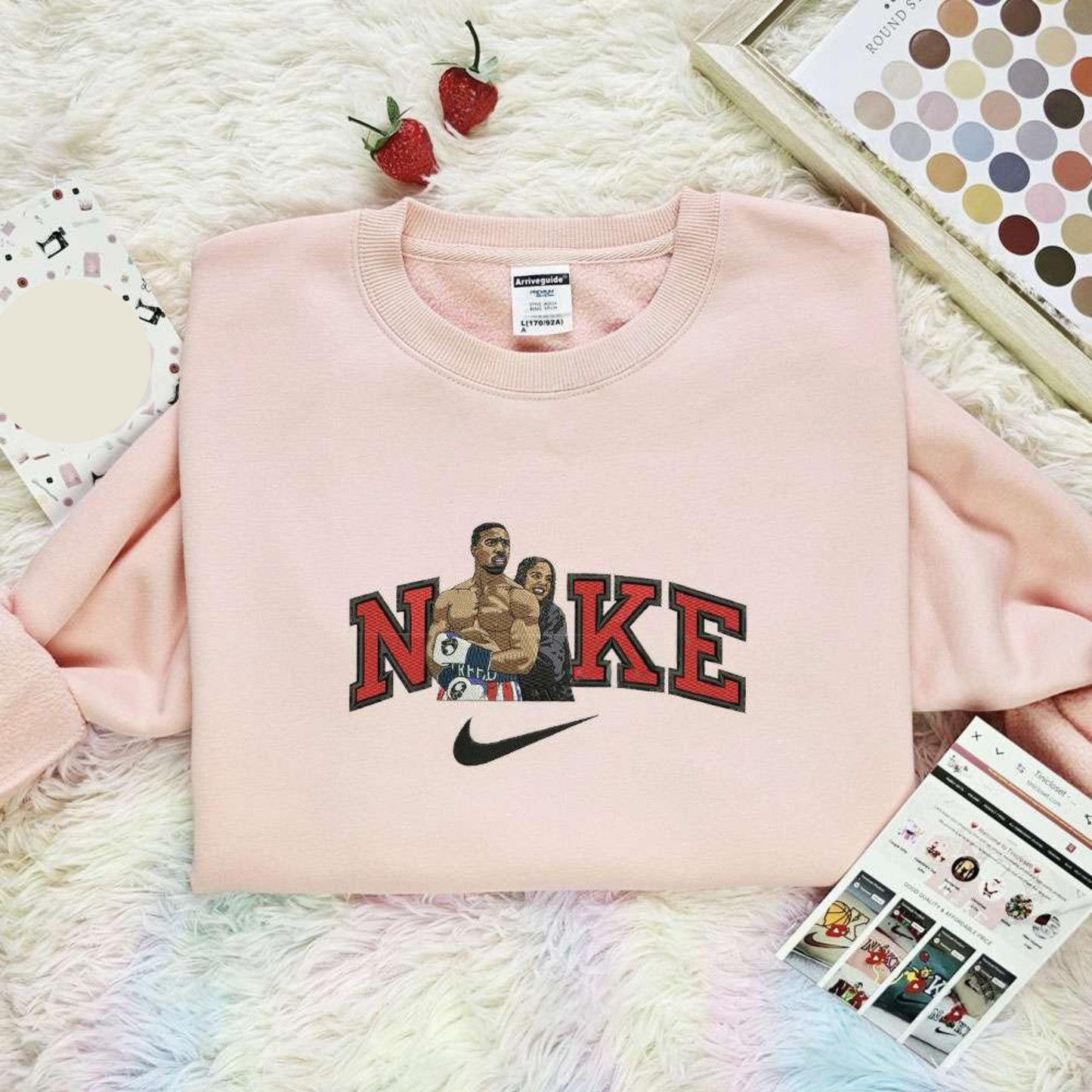 Michael B Jordan And Grilfriend Celebrity Sport Embroidered Shirt, Best Gift For Fans