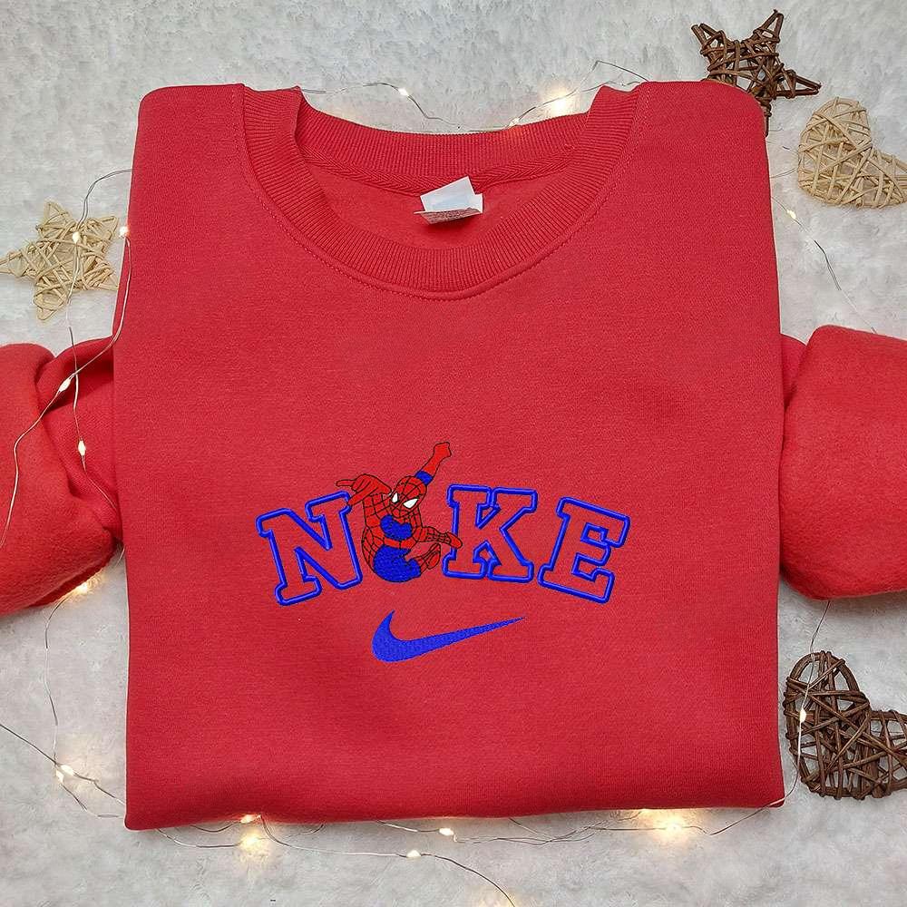 Spider Man x Nike Movie Embroidered Shirt Marvel Cinematic Universe Embroidered Shirt Nike Inspired Embroidered Shirt