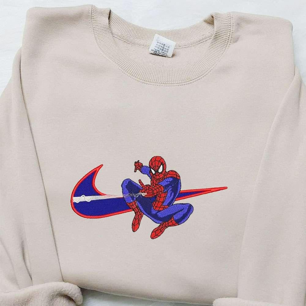 Spider Man Movie x Swoosh Embroidered Hoodie Marver Cinematic Universe Best Gift Ideas for Family