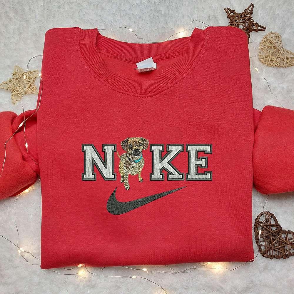 Airedale Terrier x Nike Embroidered Shirt Animal Embroidered Shirt Custom Nike Embroidered Shirt