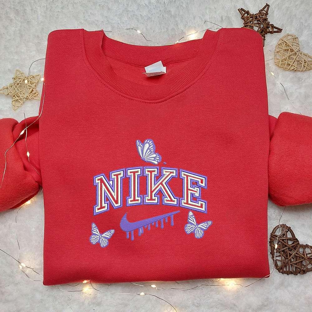 Butterfly x Nike Embroidered Shirt Animal Embroidered Hoodie Best Gift Ideas