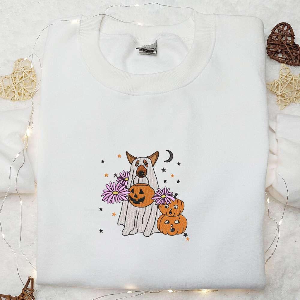 Cute But Creepy Halloween Dog Embroidered Shirt Halloween Embroidered Shirt Best Halloween Gifts