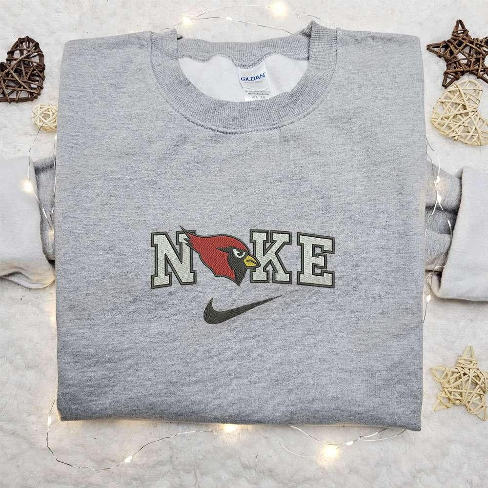 Cardinal x Nike Embroidered Sweatshirt Animal Embroidered Hoodie Nike Inspired Embroidered Shirt