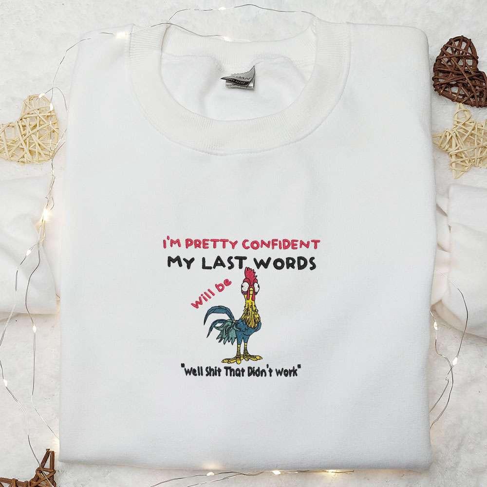 Im Pretty Confident Funny Chicken Embroidered Shirt Animal Embroidered Hoodie Best Gift Ideas