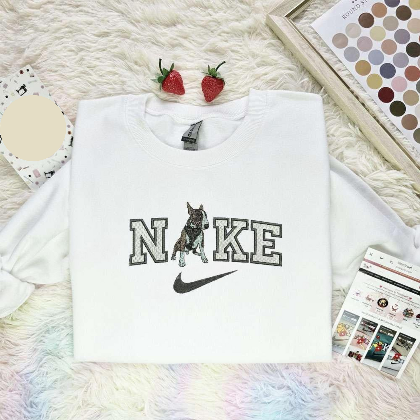 Bull Terrier Dog Animal Embroidered Shirt, Inspired Famous Movie, Best Gift For Fans