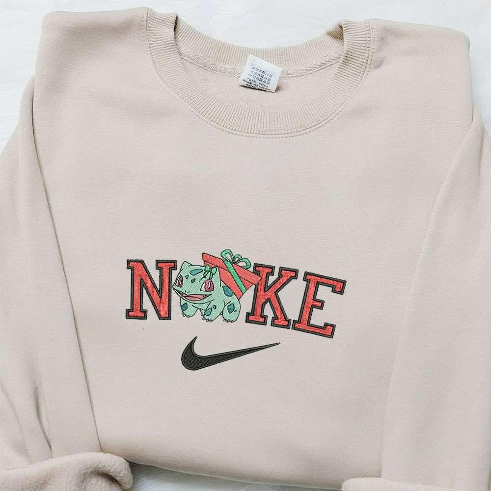 Bulbarsaur Xmas Gift x Nike Christmas Embroidered Sweatshirt Movie Christmas Embroidered Shirt Best Christmas Gift Ideas