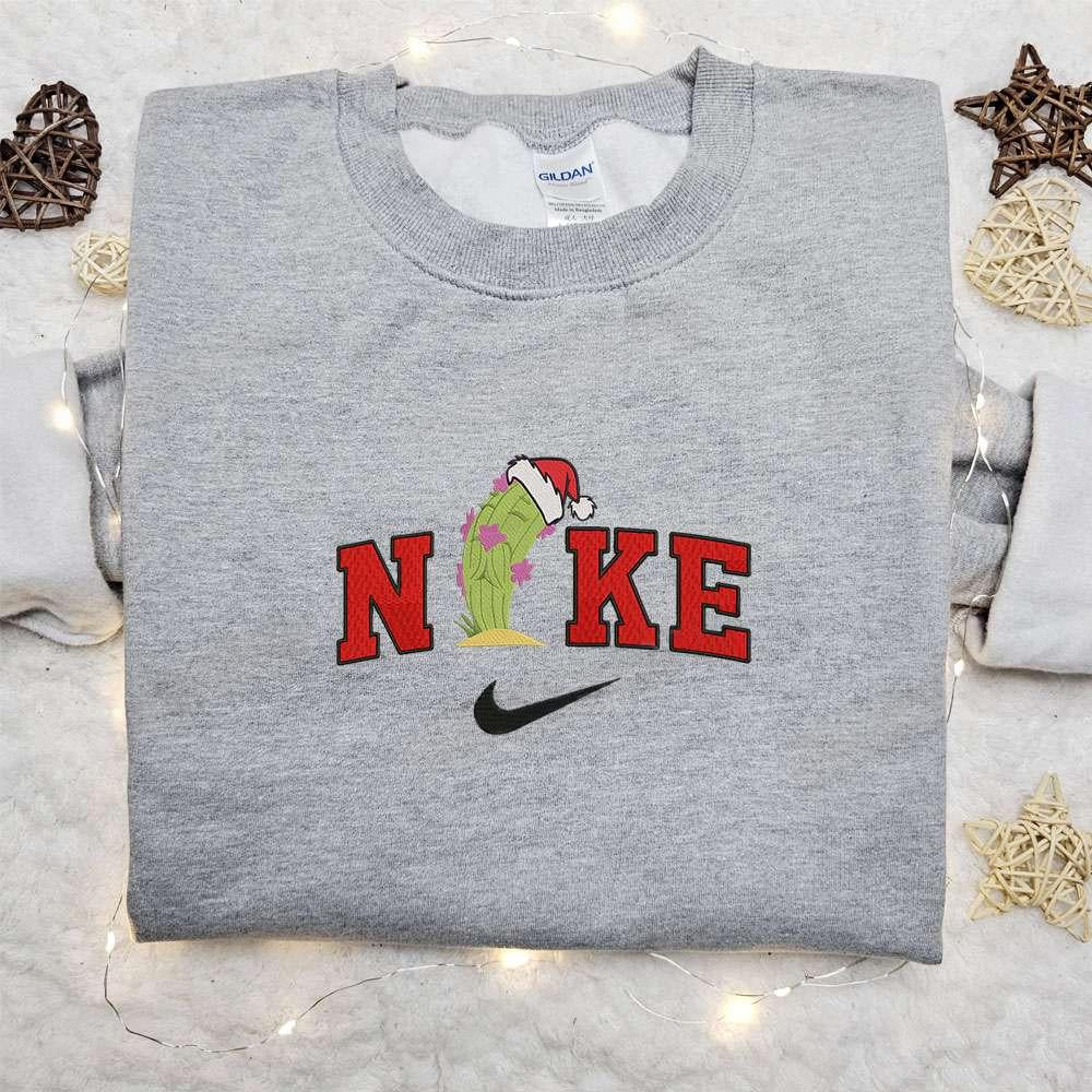 Cactus Xmas Hat x Nike Christmas Embroidered Sweatshirt Cartoon Christmas Embroidered Shirt Best Christmas Gift Ideas