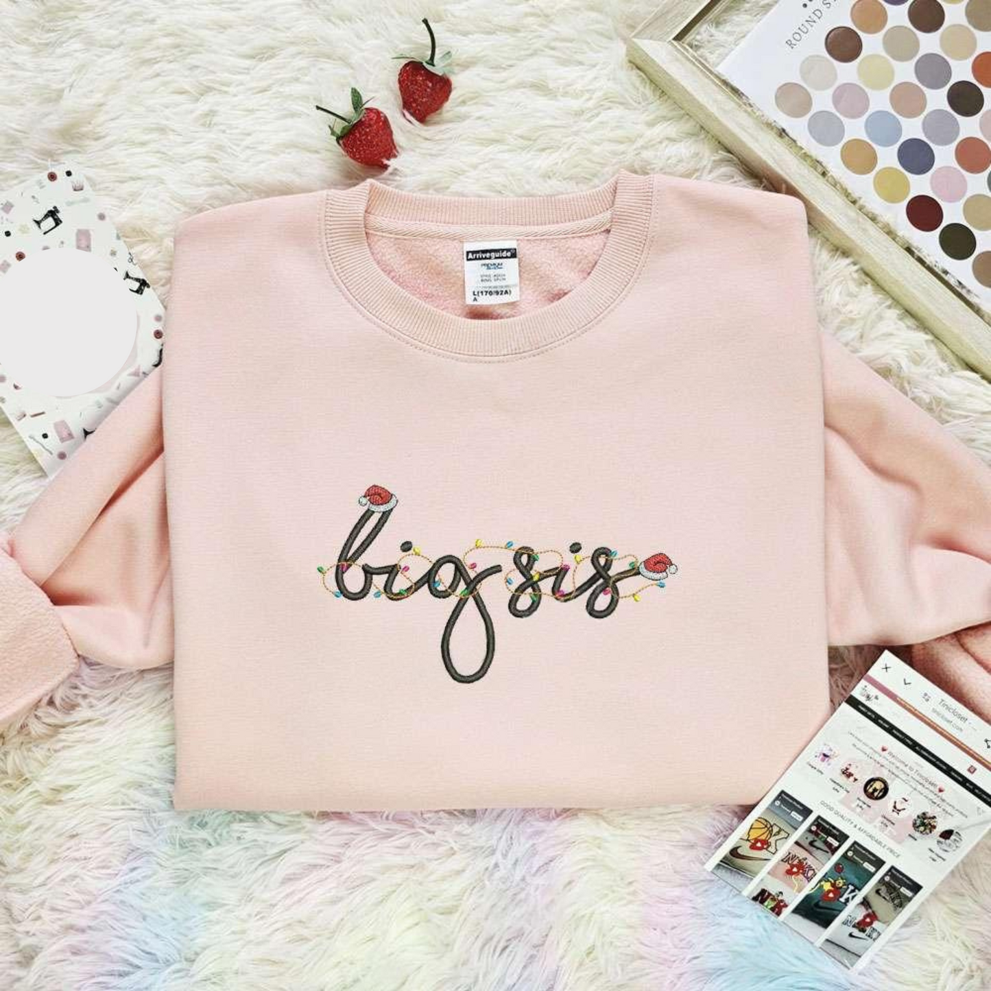 Big Sis Christmas Lights Embroidered Shirt, Best Christmas Gift Ideas For Family