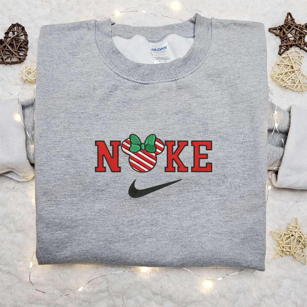 Vintage Minnie Mouse Cartoon x Nike Christmas Embroidered Sweatshirt Disney Characters Movie Merry Christmas Embroidered Shirt Best Christmas Day Gift Ideas