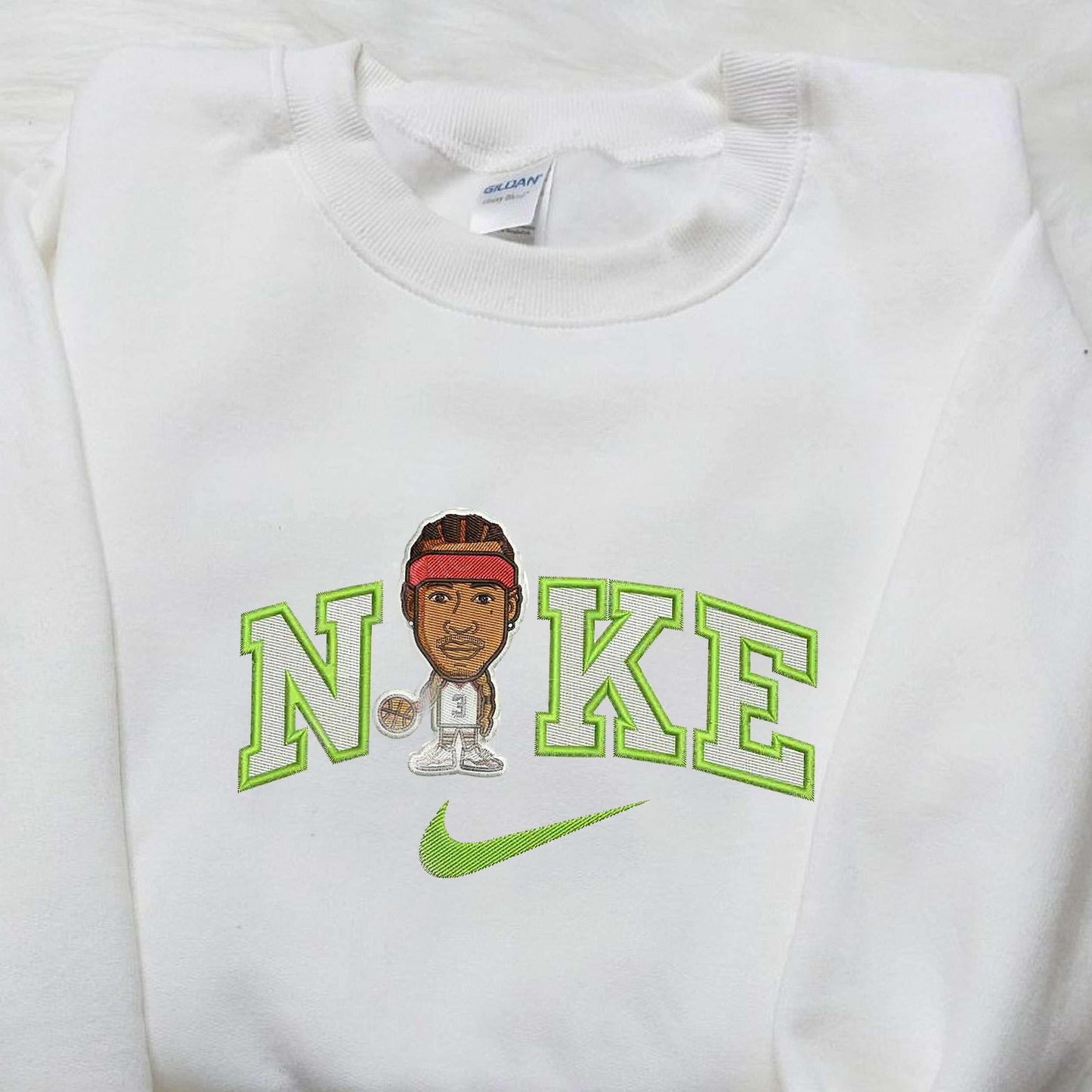 Allen Iverson x Nike Embroidered Shirt NBA Embroidered Shirt Unique Gifts for Sports Fans
