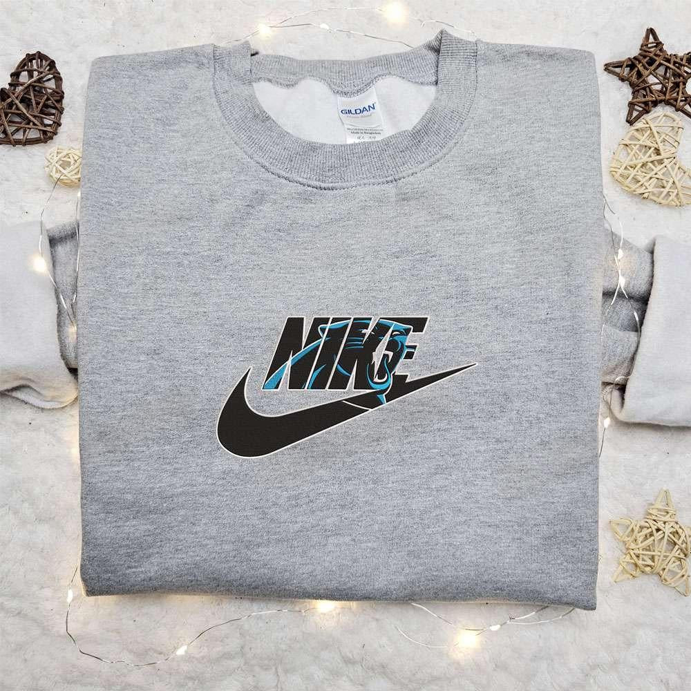 Carolina Panthers x Nike Embroidered Shirt NFL Sports Embroidered Hoodie Best Fandom Gift Ideas