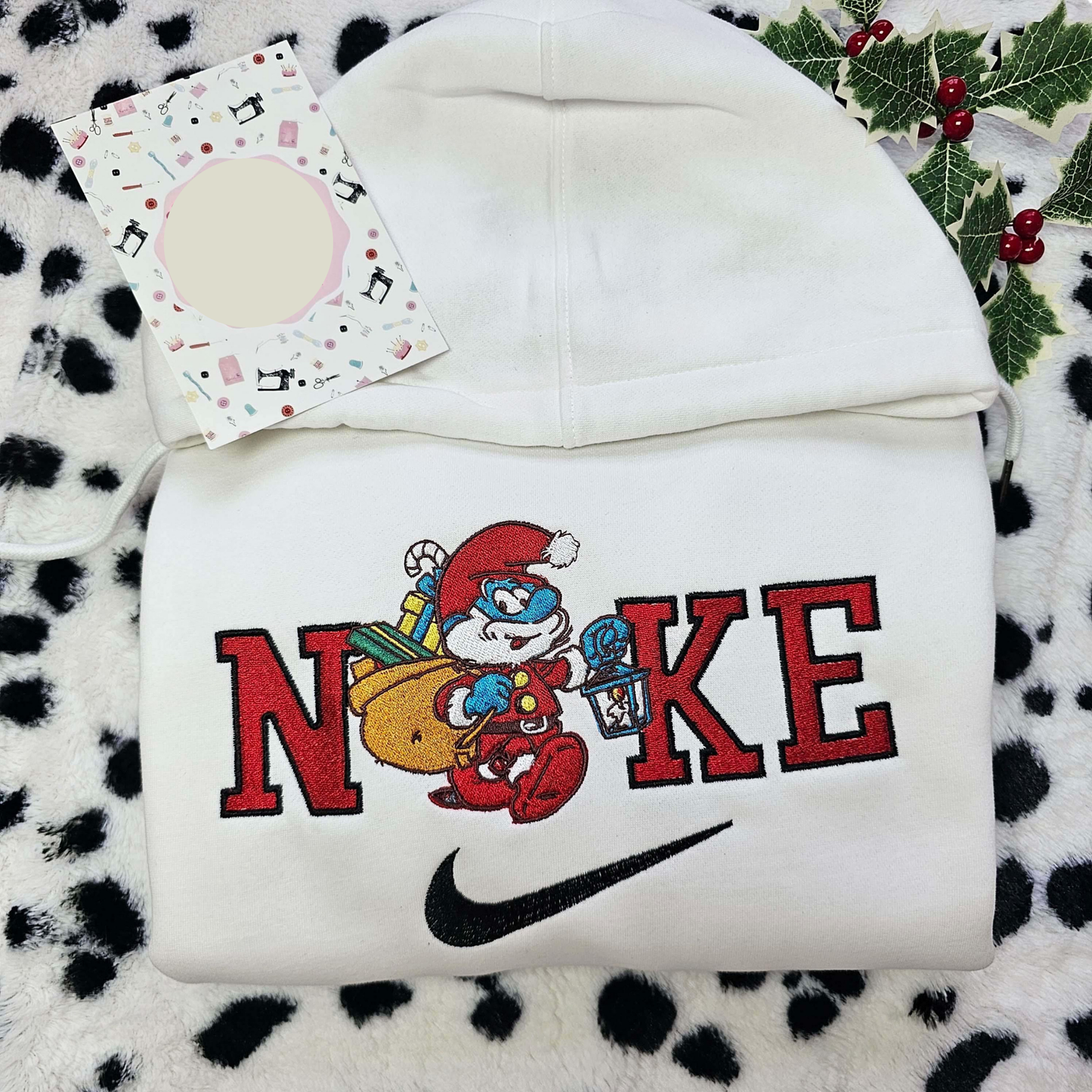 Papa Smurf Santa Claus Christmas Embroidered Shirt, Best Christmas Gift Ideas For Family