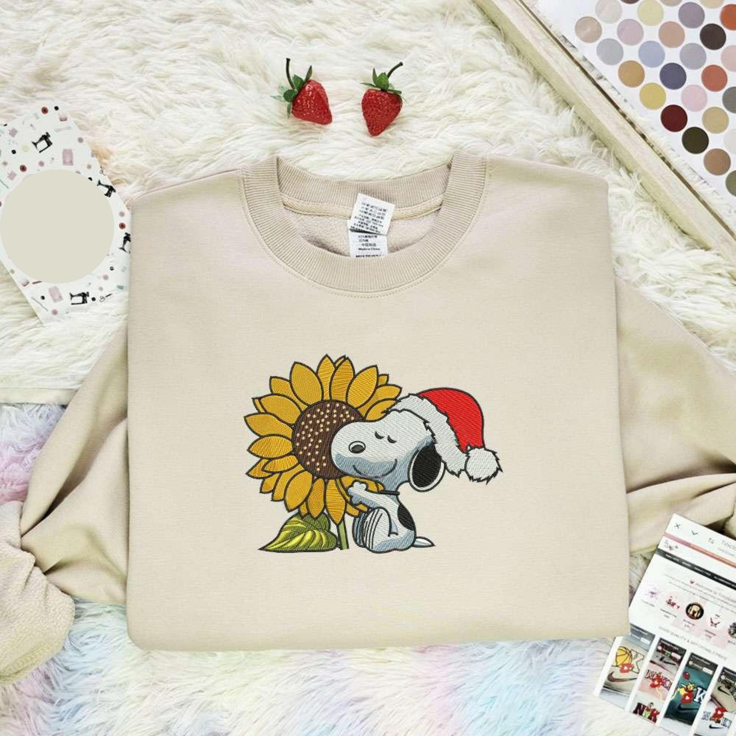 Snoopy Hugging Sunflower Christmas Embroidered Shirt, Best Christmas Gift Ideas For Family