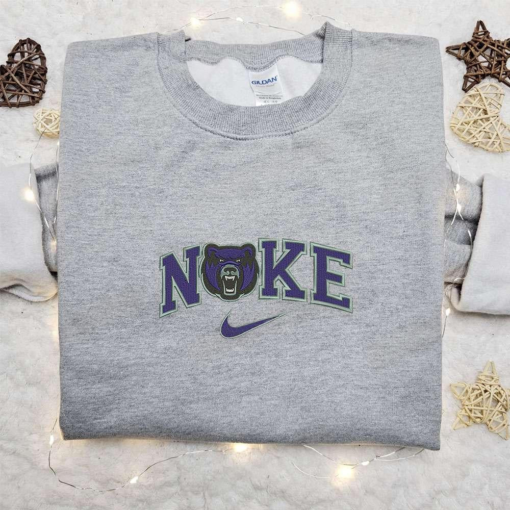 Nike x Central Arkansas Mascot Embroidered T shirt Sports Embroidered T shirt Custom Nike Embroidered T shirt