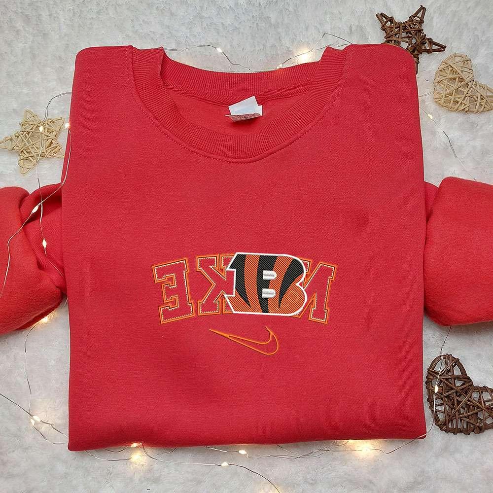Nike x Cincinnati Bengals Embroidered Sweatshirt NFL Sports Embroidered Shirt Custom Nike Embroidered