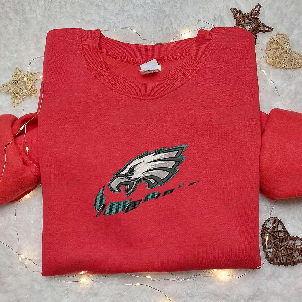 Philadelphia Eagles x Nike Swoosh Embroidered Shirt NFL Sports Embroidered Hoodie Best Gift Idea 1