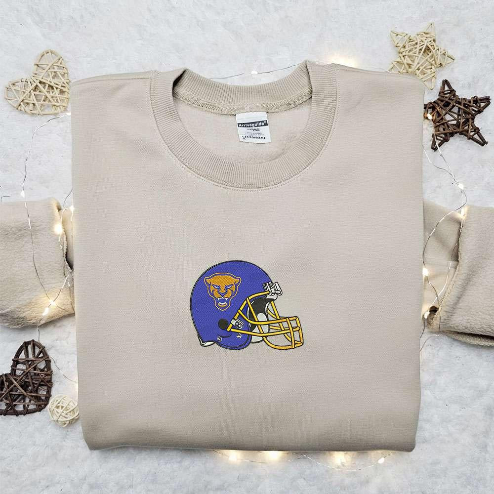 Pittsburgh Panthers Helmet Embroidered Shirt NCAA Sports Embroidered Hoodie Best Gift Idea 1