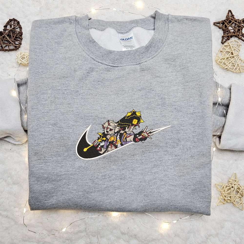 Arrataki Itto X Nike Swoosh Game Embroidered Sweatshirt Genshin Impact Embroidered Shirt Nike Inspi