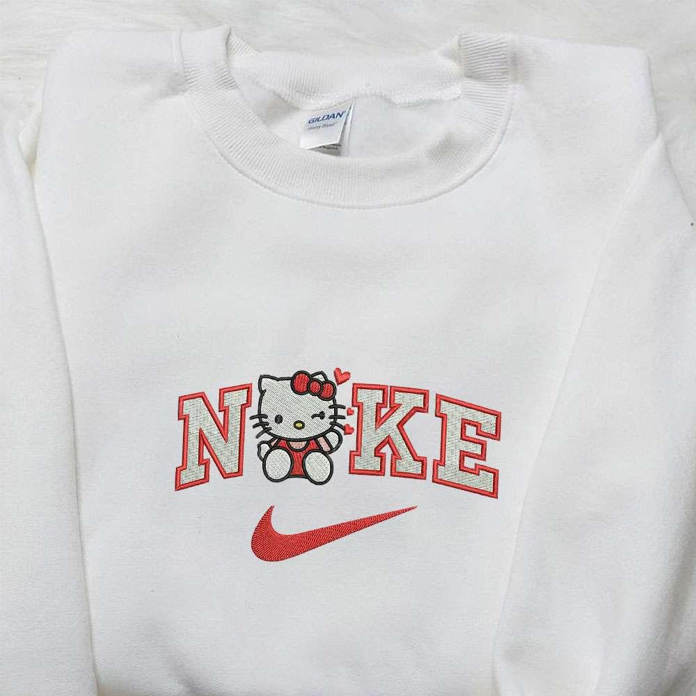 Hello Kitty Wink Hearts x Nike Embroidered Shirt Cartoon Embroidered Hoodie Best Valentine Gift Idea