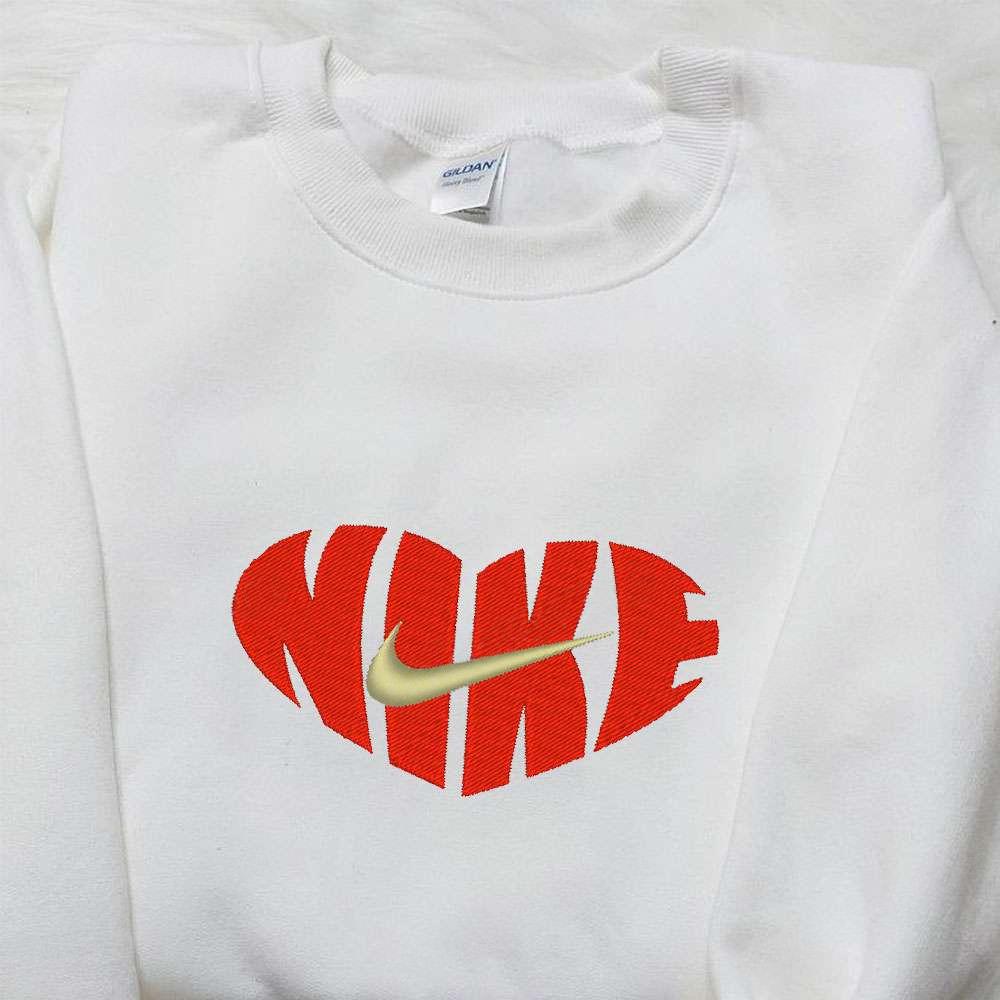 Heart x Nike Embroidered Tshirt Nike Inspired Embroidered Shirt Best Valentines Day Gift Ideas