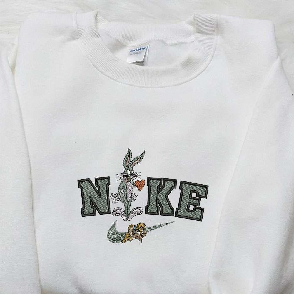 Bugs Bunny Heart Lola Bunny x Nike Embroidered Shirt Disney Looney Tunes Embroidered Shirt Valentine Embroidered Hoodie