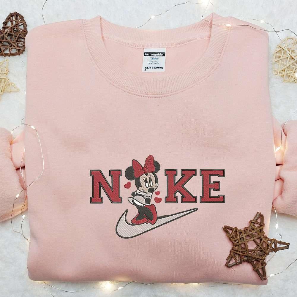 Nike x Minnie Mouse Loves Embroidered Sweatshirt Disney Plus Embroidered Shirt Best Gift Ideas For All Occasions