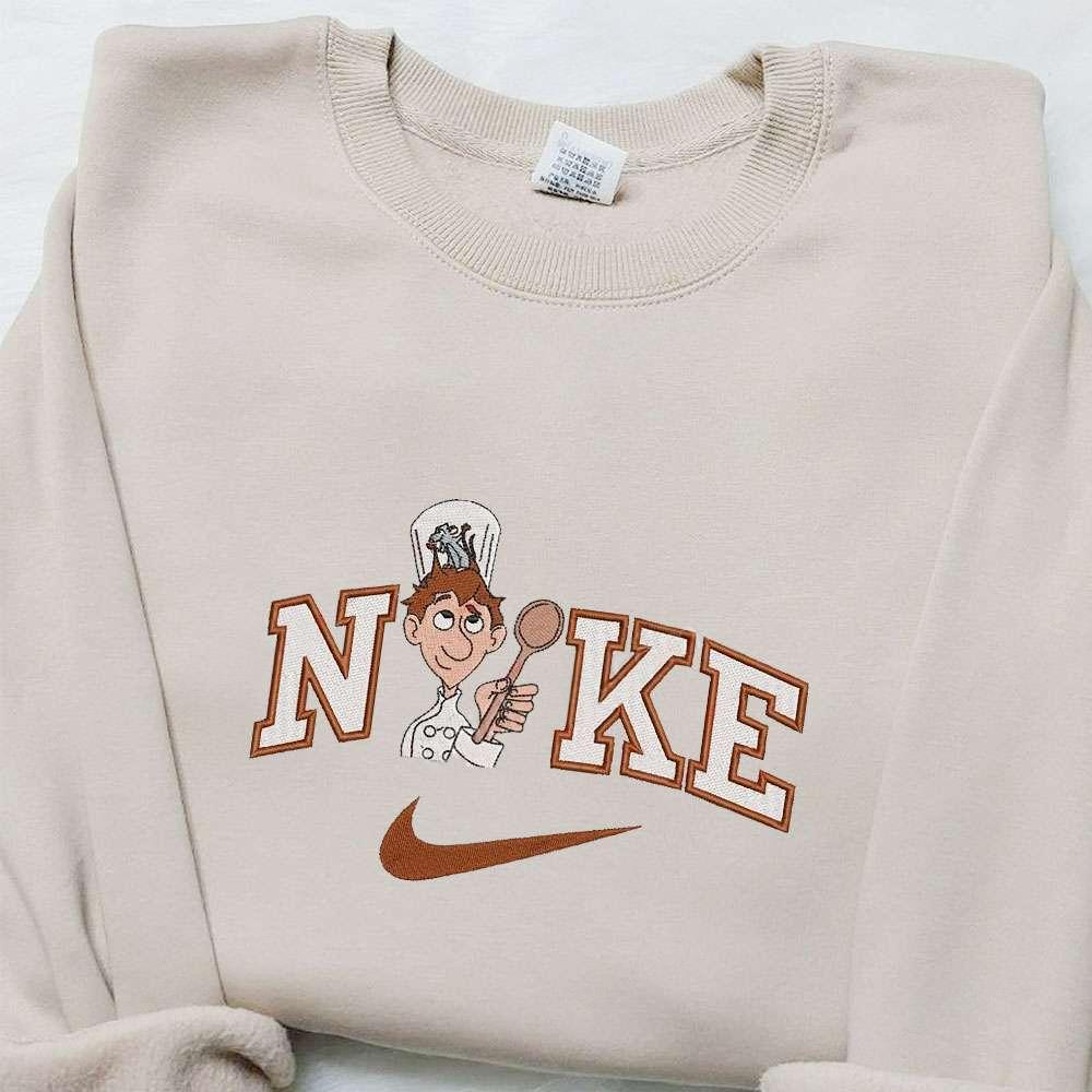 Alfredo Linguini x Nike Cartoon Embroidered Sweatshirt Disney Characters Embroidered T shirt Best Gift Ideas for Family