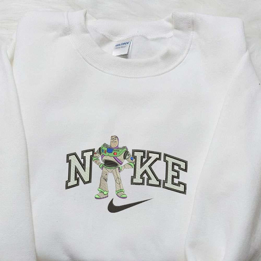 Buzz Lightyear Stand x Nike Embroidered Sweatshirt Disney Toy Story Embroidered Hoodie Cartoon Embroidered Shirt