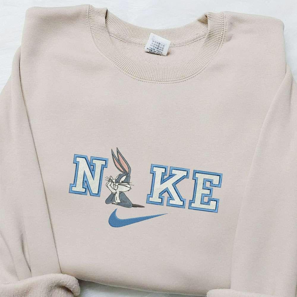Bugs Bunny x Nike Cartoon Embroidered Sweatshirt Disney Characters Embroidered Hoodie Best Birthday Gift Ideas