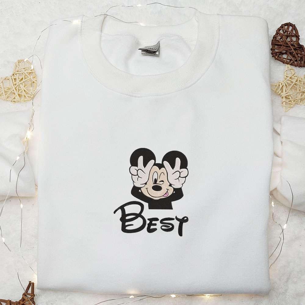 Best Friend Mickey Embroidered T shirt Disney Characters Embroidered T shirt Best Gift Ideas