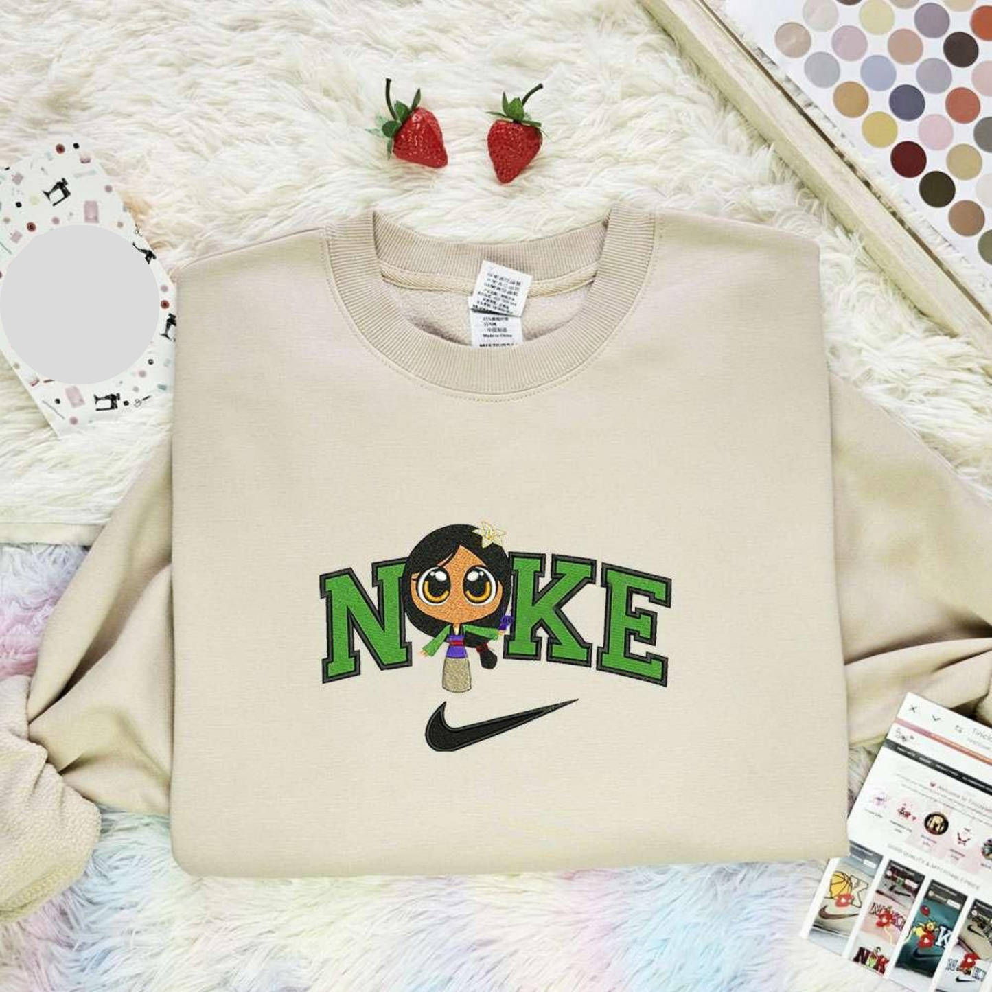 Chibi Mulan Disney Princess Embroidered Shirt Disney Characters Embroidered Hoodie