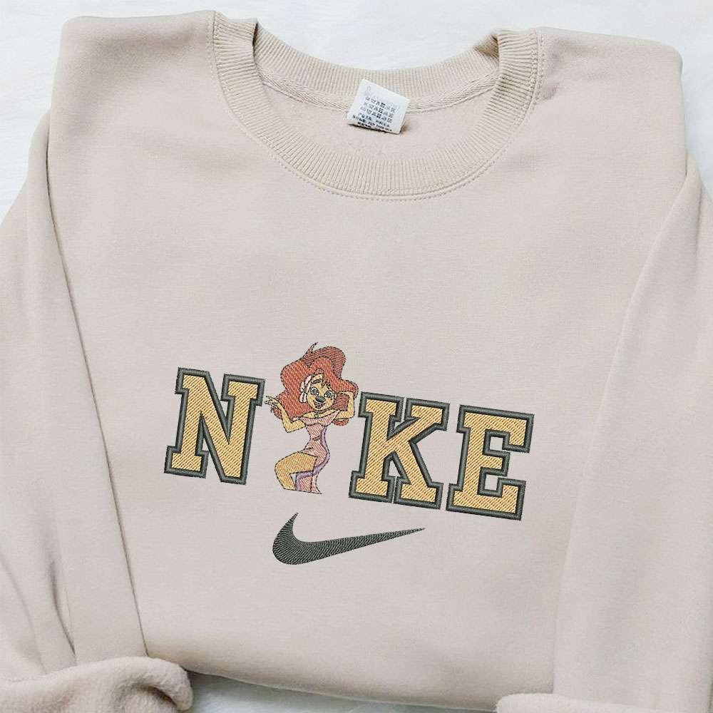 Roxanne X Nike Cartoon Embroidered Sweatshirt Disney Characters Embroidered Sweatshirt Nike Inspired Embroidered Hoodie