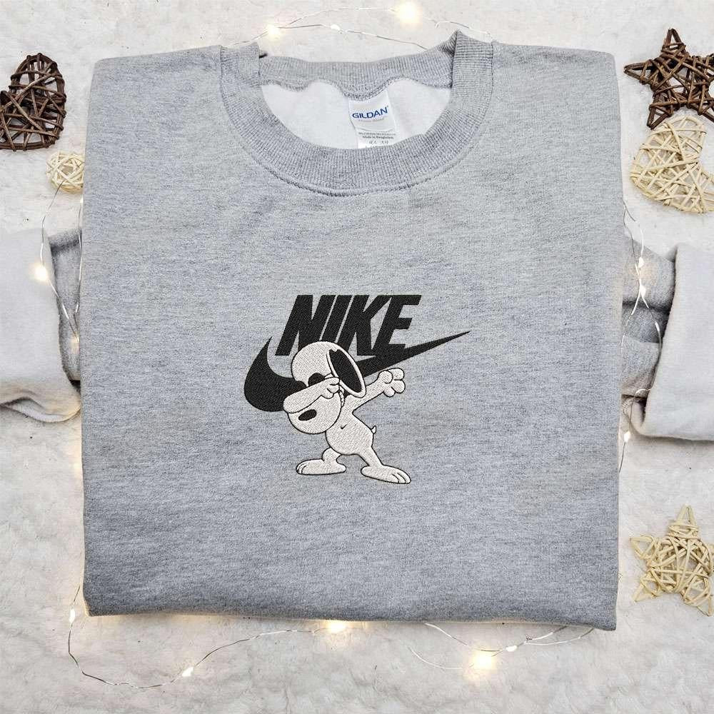 Snoopy Swag X Swoosh Cartoon Embroidered Sweatshirt Disney Characters Embroidered Shirt Best Gift Ideas For Family