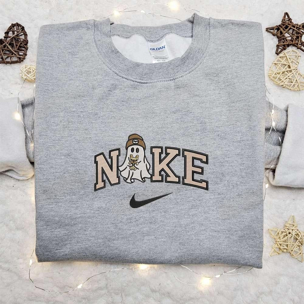 Boo Ghost with Dog x Nike Embroidered Sweatshirt Nike Inspired Embroidered Shirt The Best Halloween Gift